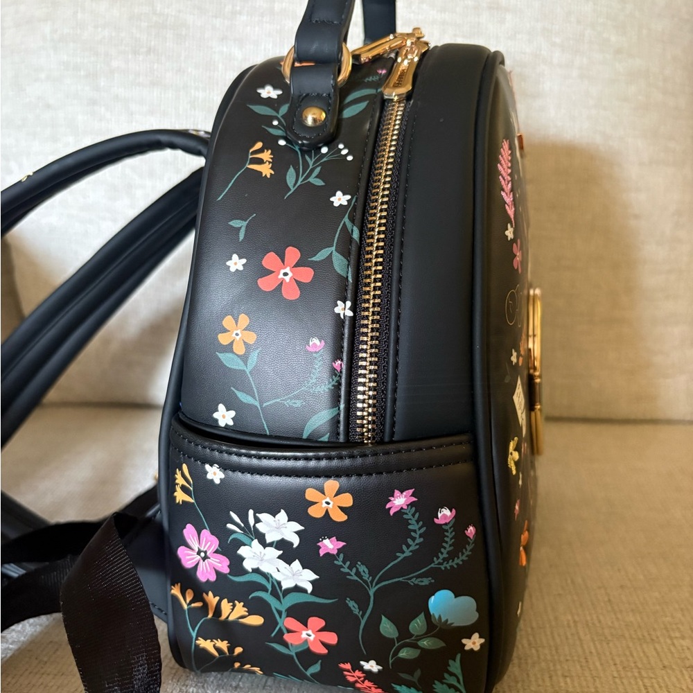 Harry Potter Backpack - Black with Colorful Floral Design - Picture 4 of 6